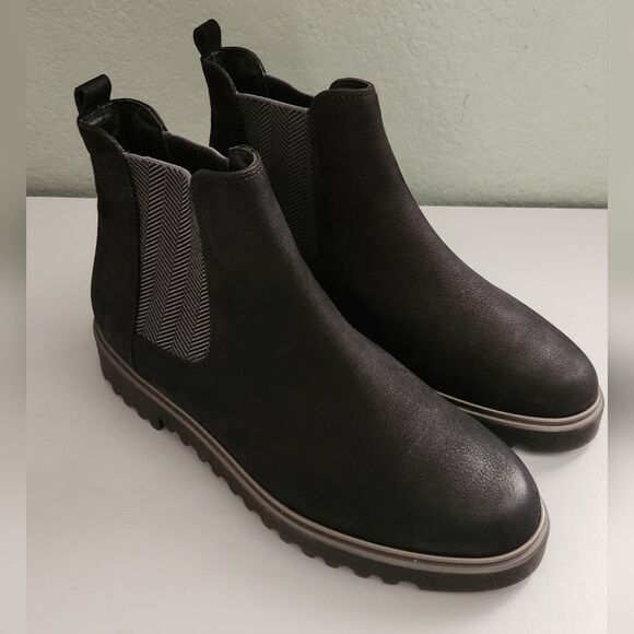 $420 PAUL GREEN Vienna Lugged Chelsea Bootie Black Women's Size 6.5 - Picture 4 of 9